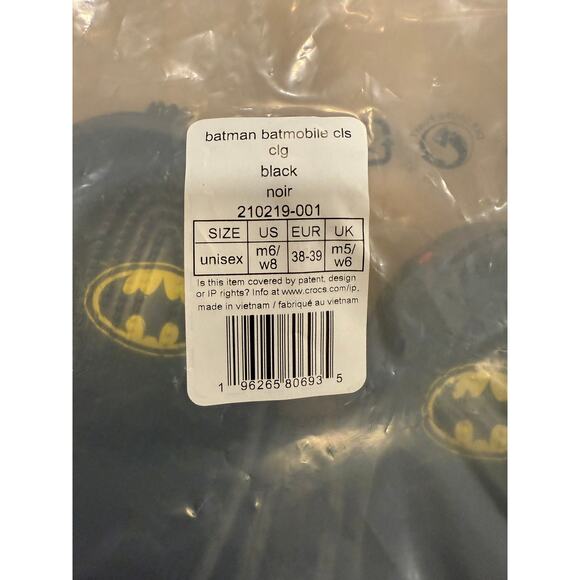NEW Crocs Batman Batmobile Classic Clog Women’s Black 210219-001 Size 8 - Picture 10 of 10